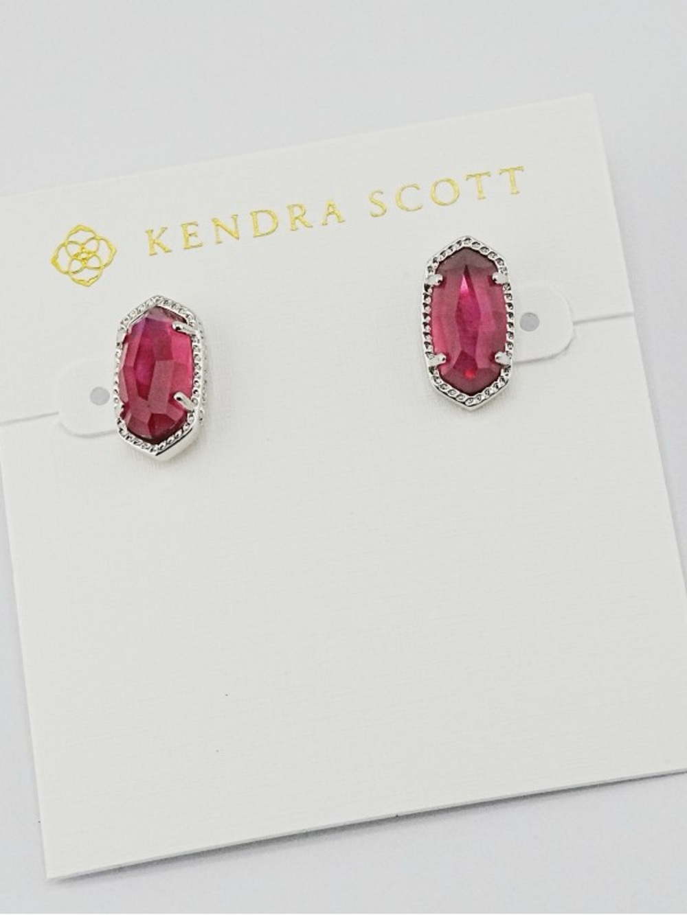 Kendra Scott Fuchsia Elle Stud Earrings - Silver Setting